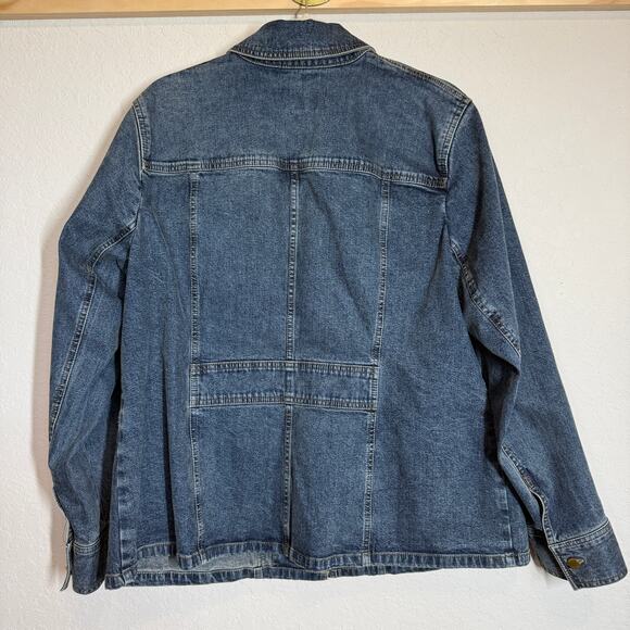 Women's Jones New York Denim Blue Jean Barn Chore Button Front Jacket Size IX - Picture 8 of 10